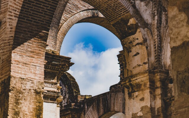 Low angle shot of the blue sky on the top of a his 2023 11 27 04 54 53 utc
